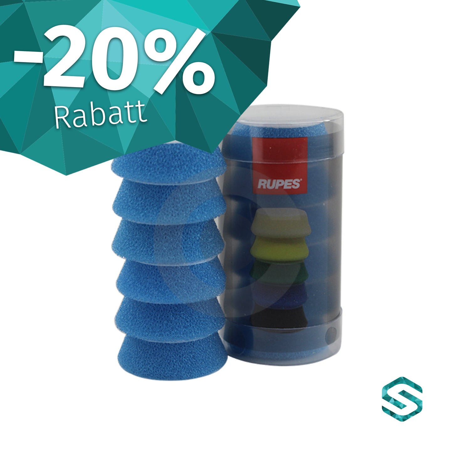 % SALE 20% GÜNSTIGER - Rupes - Nano iBrid Pads blau, 30mm 6 Stück / 9.BF40H